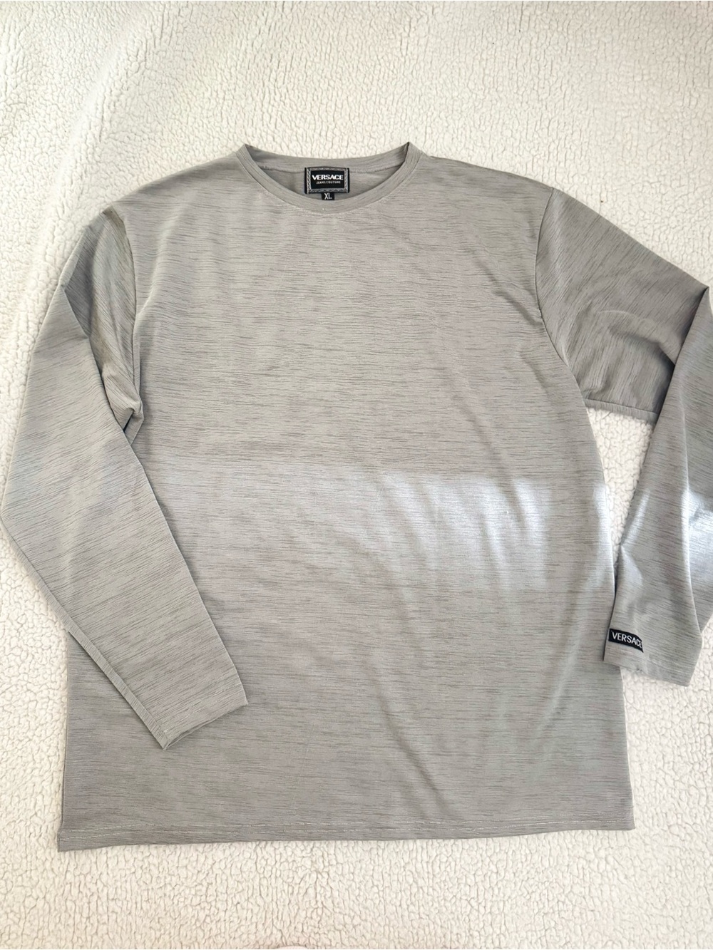 Versace Light Gray Long Sleeve Crewneck Shirt